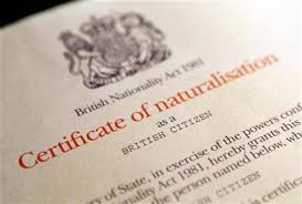 Naturalisation Certificate