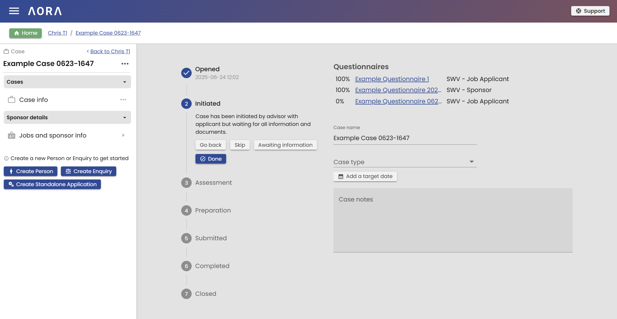 case dashboard